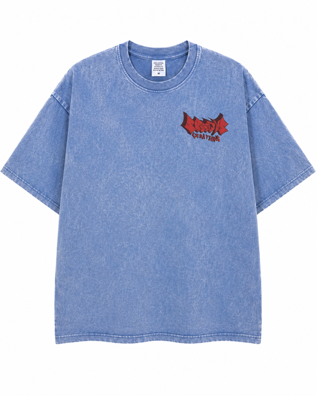 Unisex 100% Cotton Oversized Tee – Blue Acid Wash | Speedy’s Creations