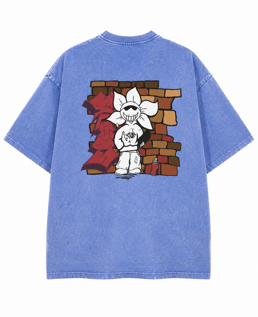 Unisex 100% Cotton Oversized Tee – Blue Acid Wash | Speedy’s Creations